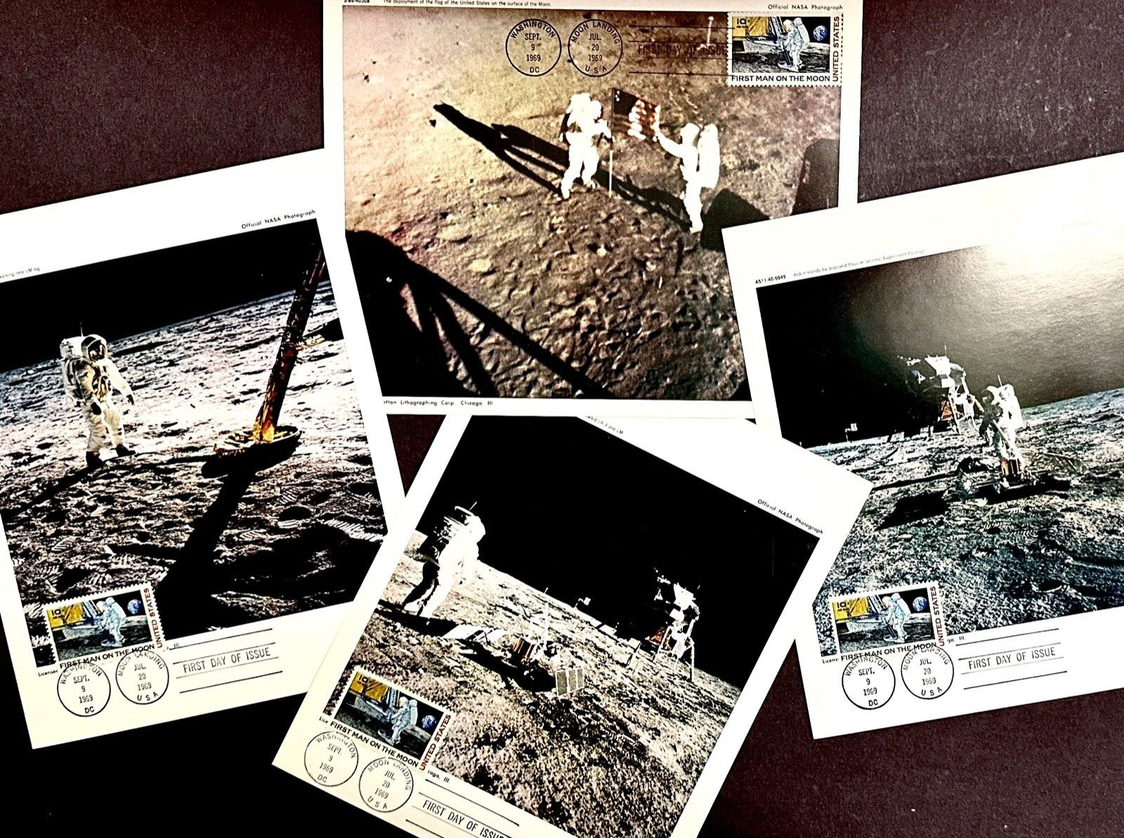 StampTLC US C76 Official NASA Photo Glossy Moon Landing Apollo11 FDC Hand Stamp