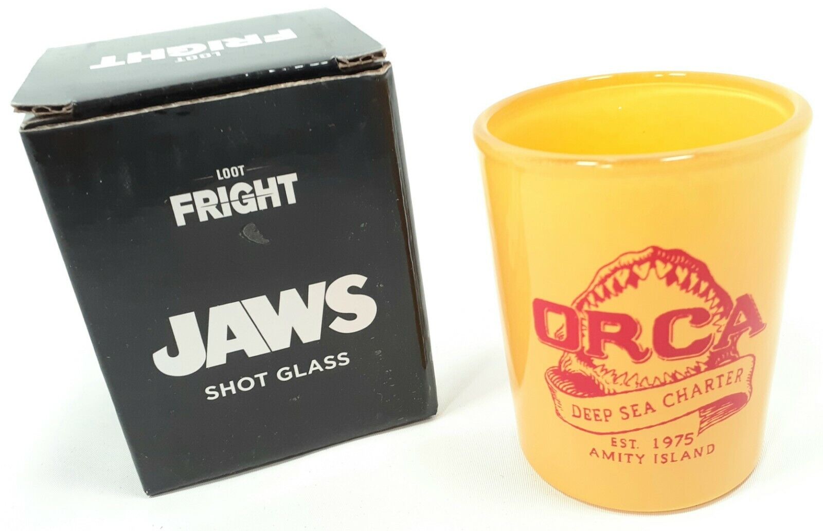 NEW JAWS MOVIE SHOT GLASS Loot Fright Crate Exclusive Orca Deep Sea Charter