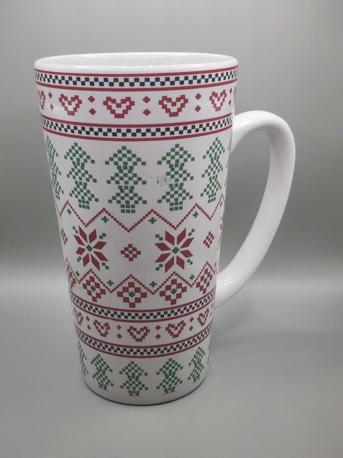 Tall Stoneware Latte Mug 6” Tall Winter Design SMC Home