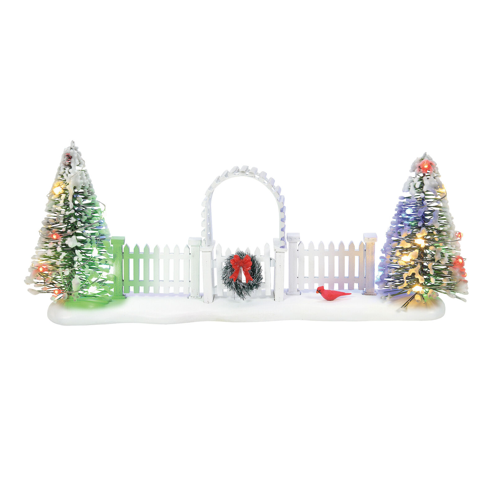 Department 56 Village Accessories Cardinal Christmas Gate Lit Figurine 3.5 Inch
