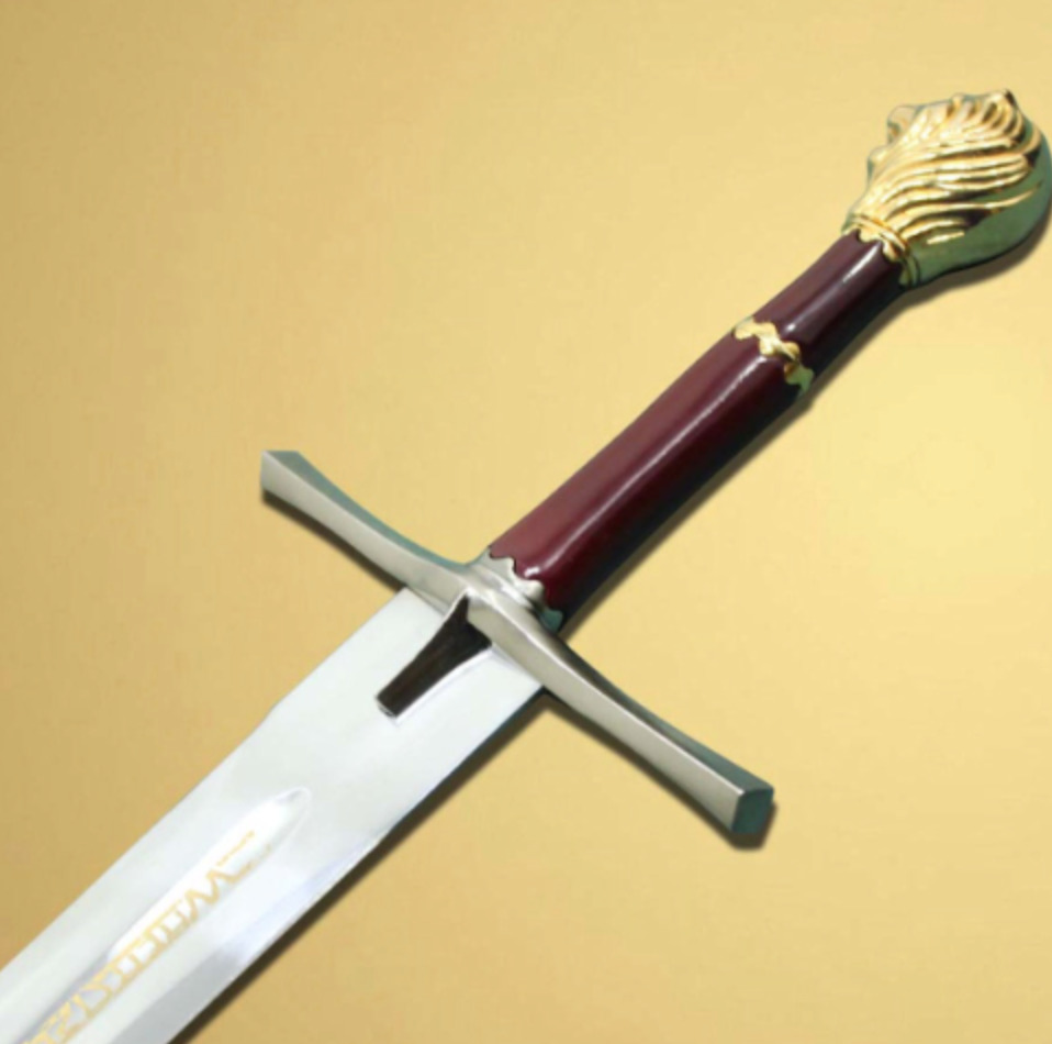 Chronicles of Narnia Prince Sword Replica With Wall Plaque Gold Color