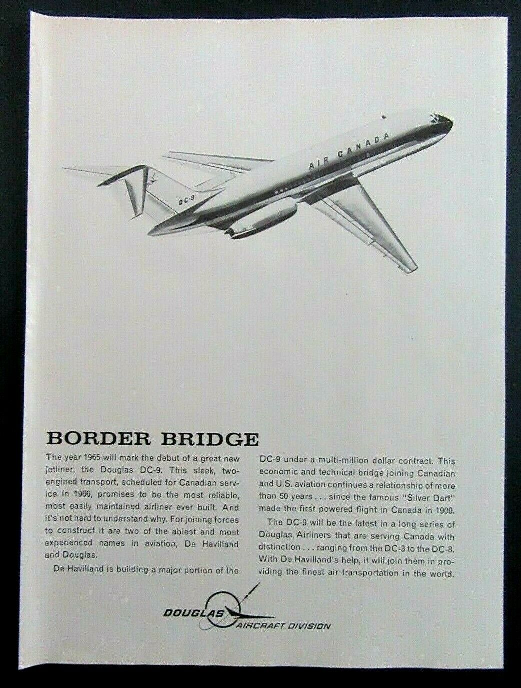 1964 DOUGLAS AIRCRAFT DIVISION Douglas DC-9 Jetliner Canadian Magazine Ad