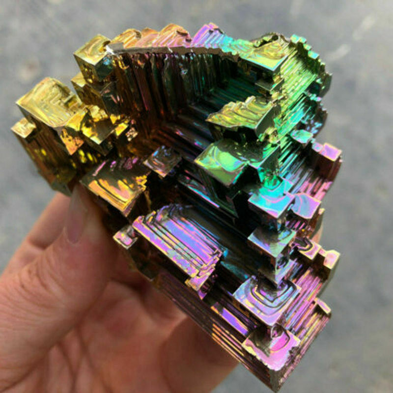 70g Natural Gemstone Rainbow Aura Titanium Bismuth Crystal Specimen Reiki Rock