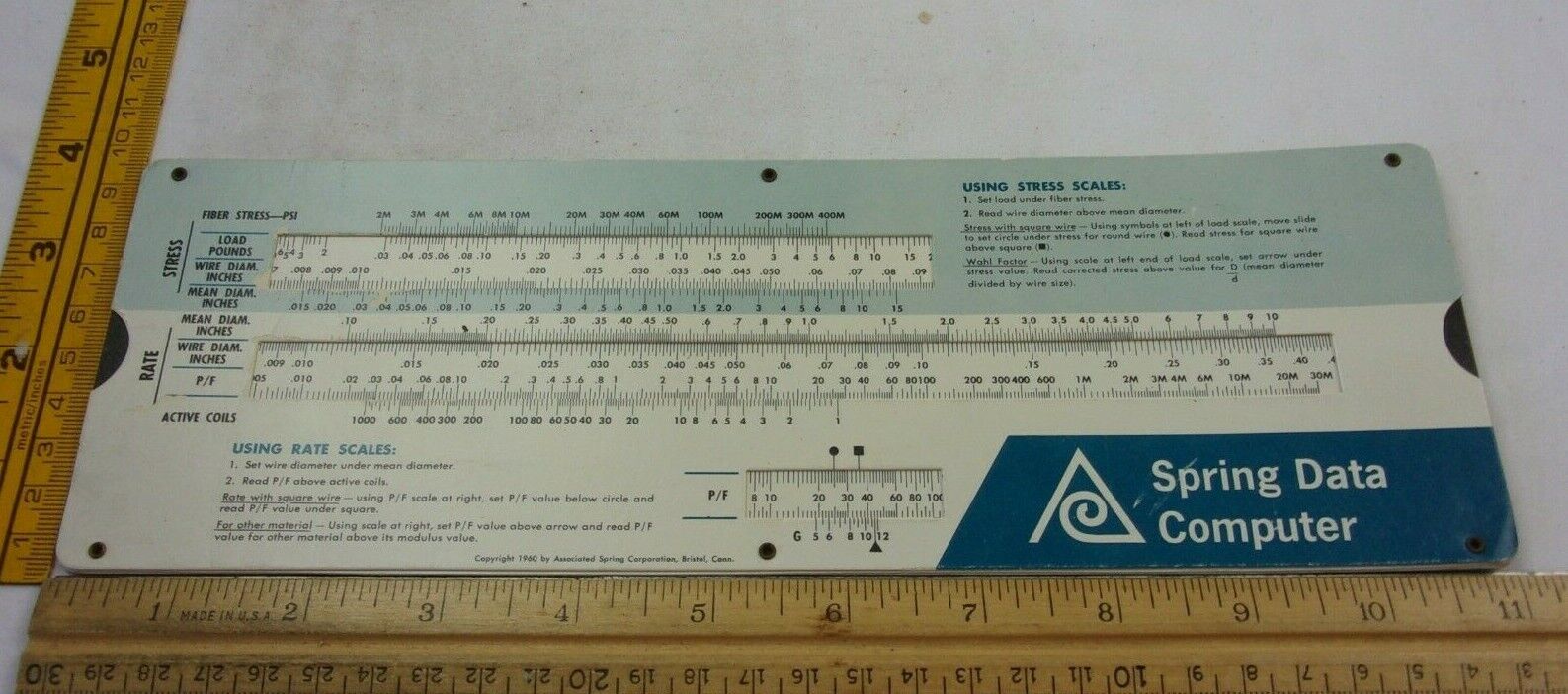 1960 Associated Spring Weight Calculator Helical Flat