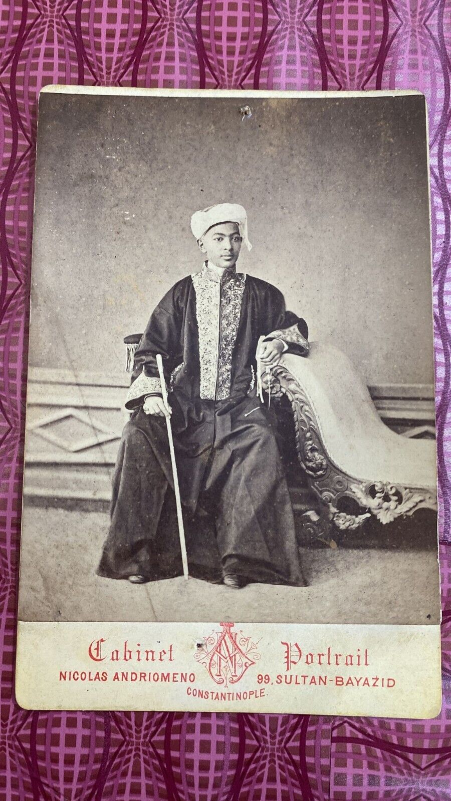 Ottoman Photo CVD Royal . 6th Nizam of Hyderabad Mahbub Ali Khan Bahadur . India