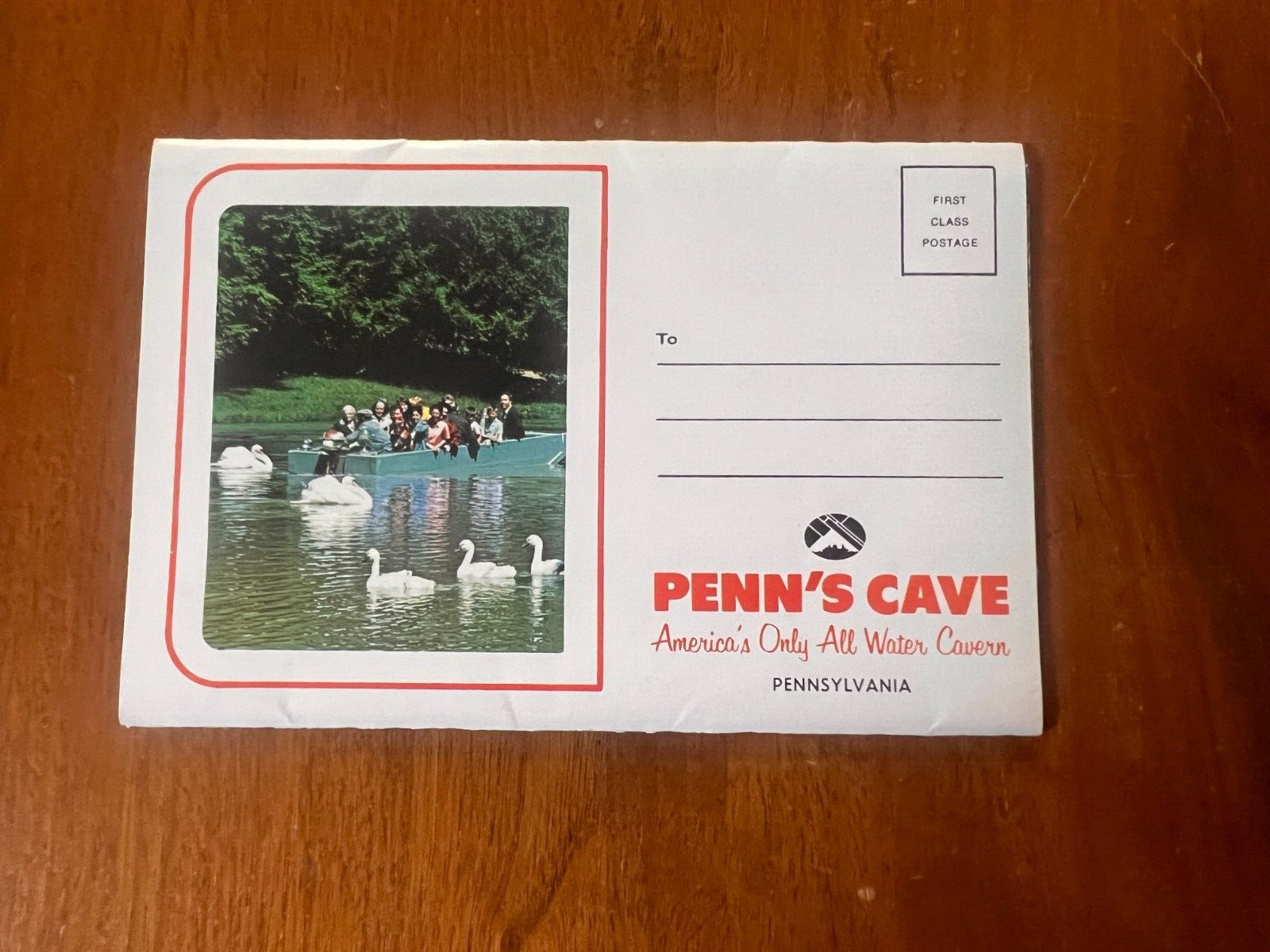 Vintage Postcard PK Penn's Cave - Lake Nittanee, Centre Hall, PA.  never opened