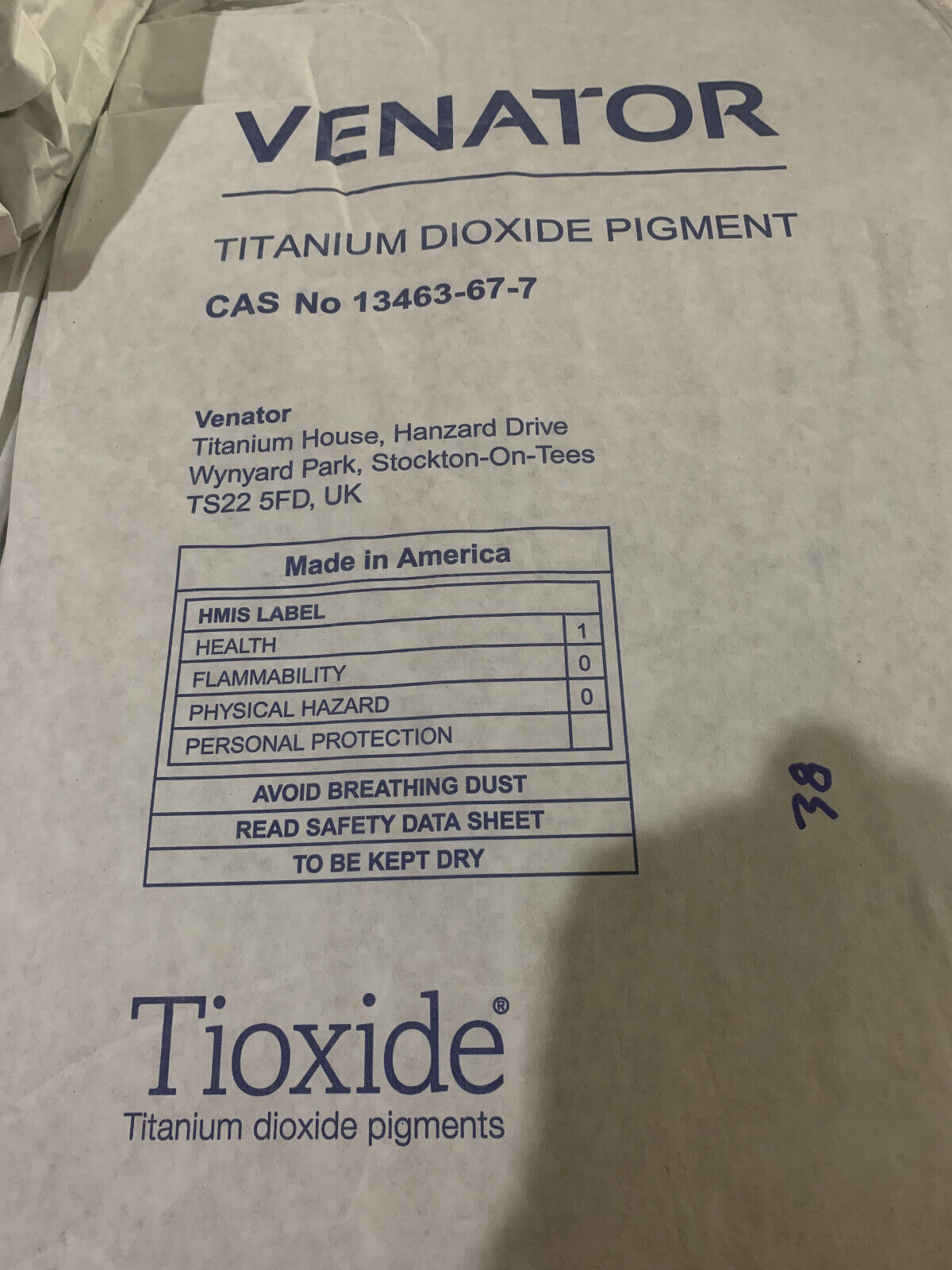 Venator TITANIUM DIOXIDE Pigment 50 Pound Tioxide TI02
