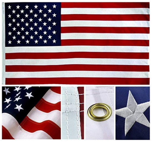 2x3ft US American Flag Heavy Duty Embroidered Stars Sewn Stripes Grommets Oxford