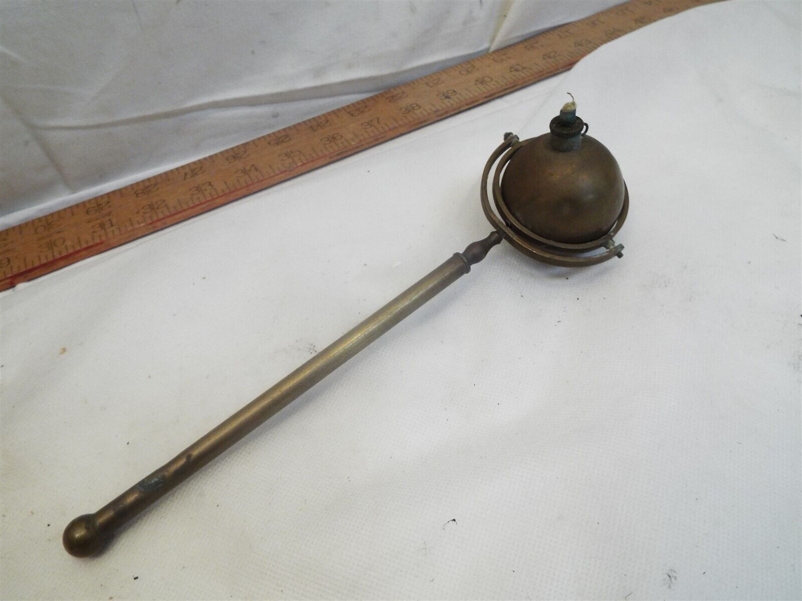 Antique Brass Parade Torch Nautical Ship Hand Oil Lamp Ceremonial Gimbal Lantern