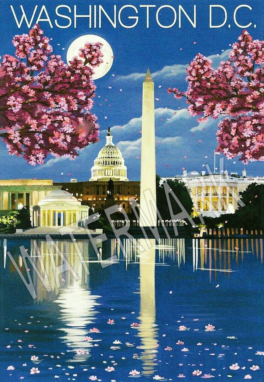 Washington DC travel poster High Quality Metal Magnet 2.25 x 4 inches 8927
