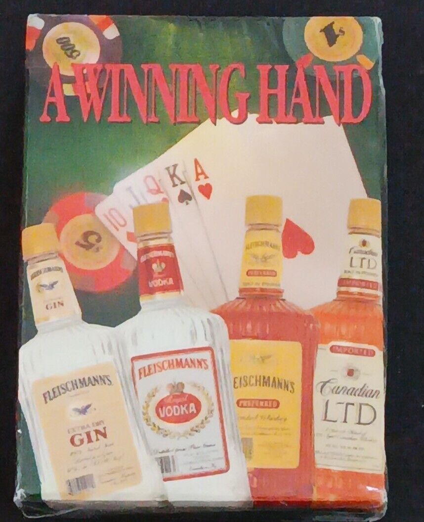 Sealed Deck Of Cards ~Fleischmann\'s Vodka Gin Whiskey Premium Poker Size Quality