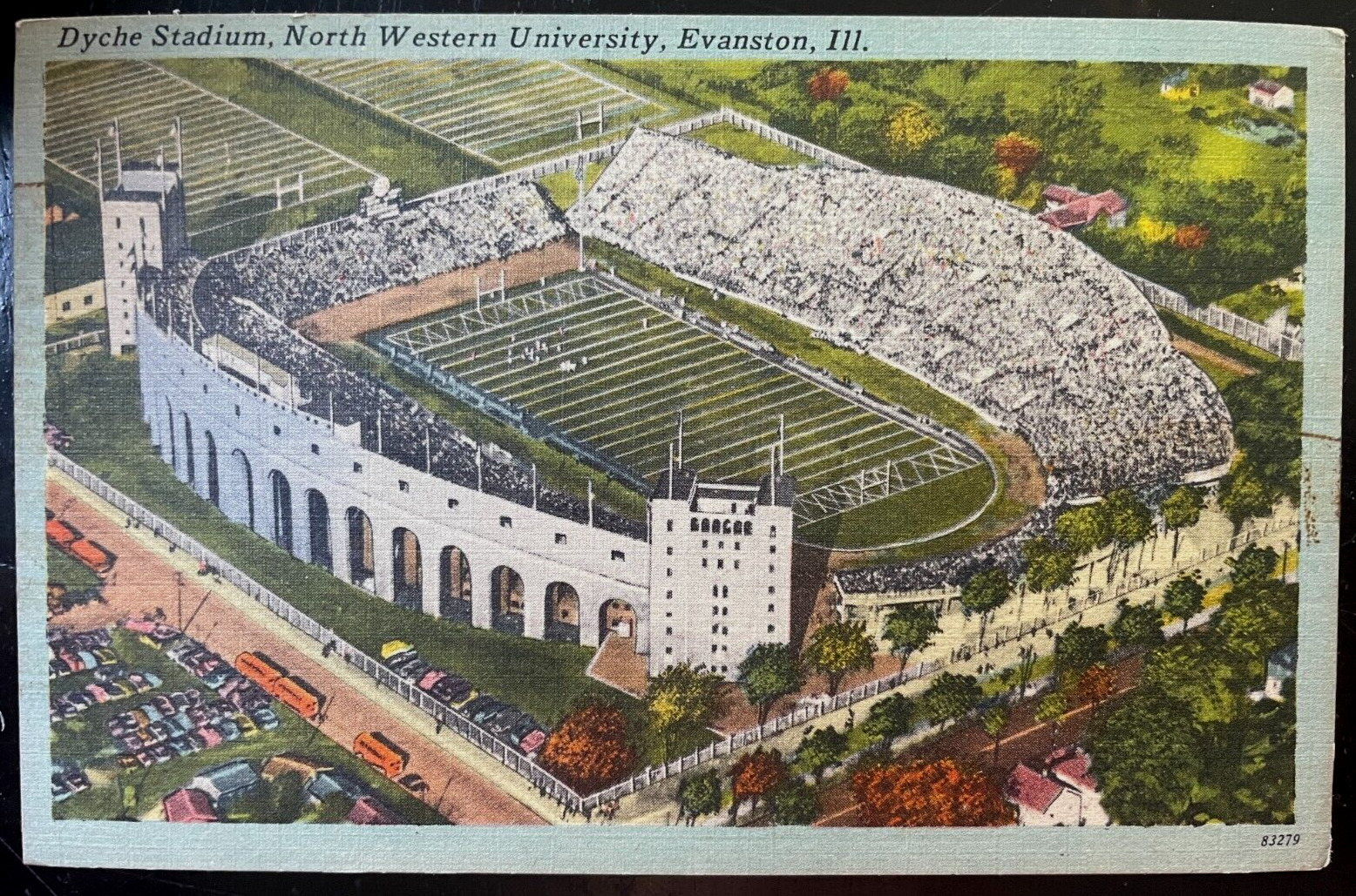 Vintage Postcard 1953 Dyche Stadium, No. Western U., Evanston, Illinois (IL)