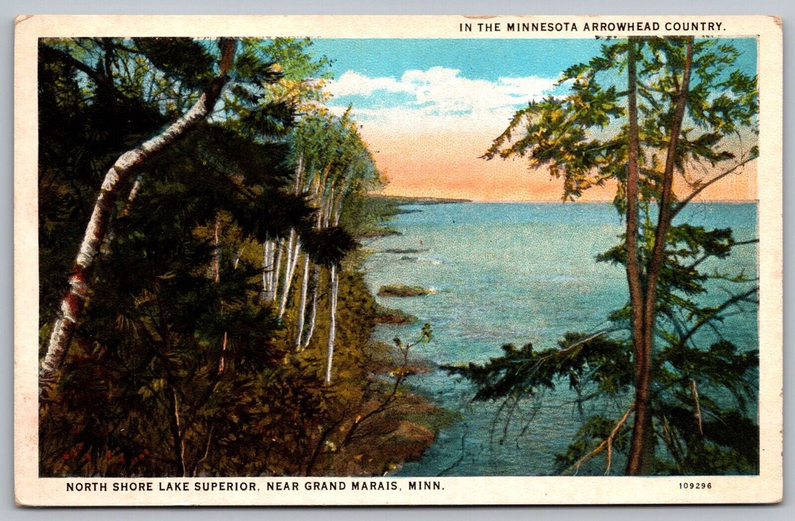 Grand Marais Minnesota Lake Superior North Shore Scenic WB UNP Postcard