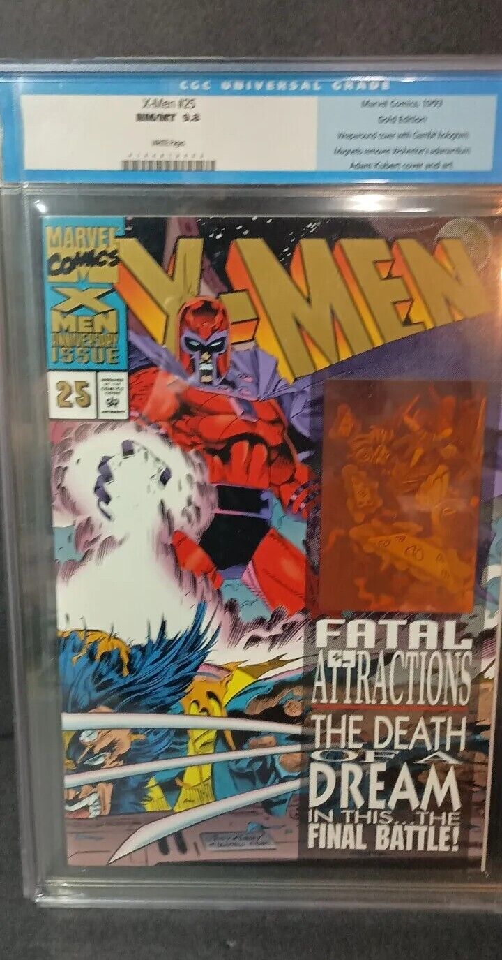 X-Men #25 Gold Variant CGC 9.8 HTF Rare Grade Magneto/Wolverine Key 1993 Holo