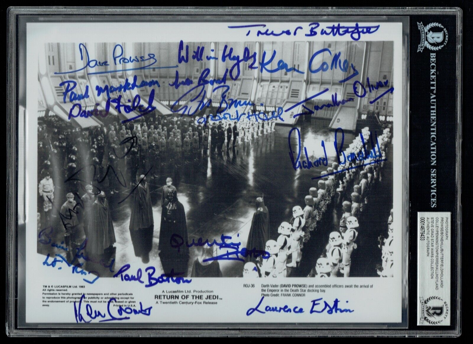 Dave Prowse Darth Vader +15 Others signed autograph 8x10 STAR WARS Photo BAS