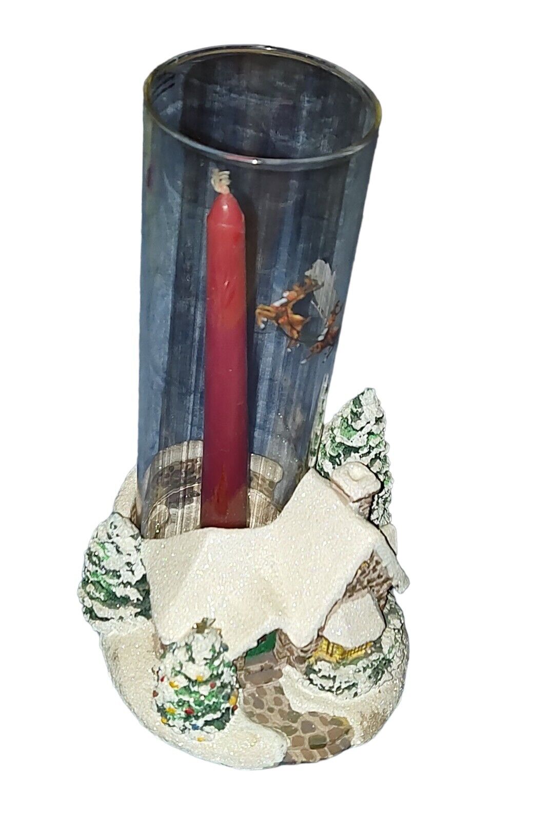 2005 Thomas Kinkade Teleflora Memories of Christmas Candle Holder Santa Globe