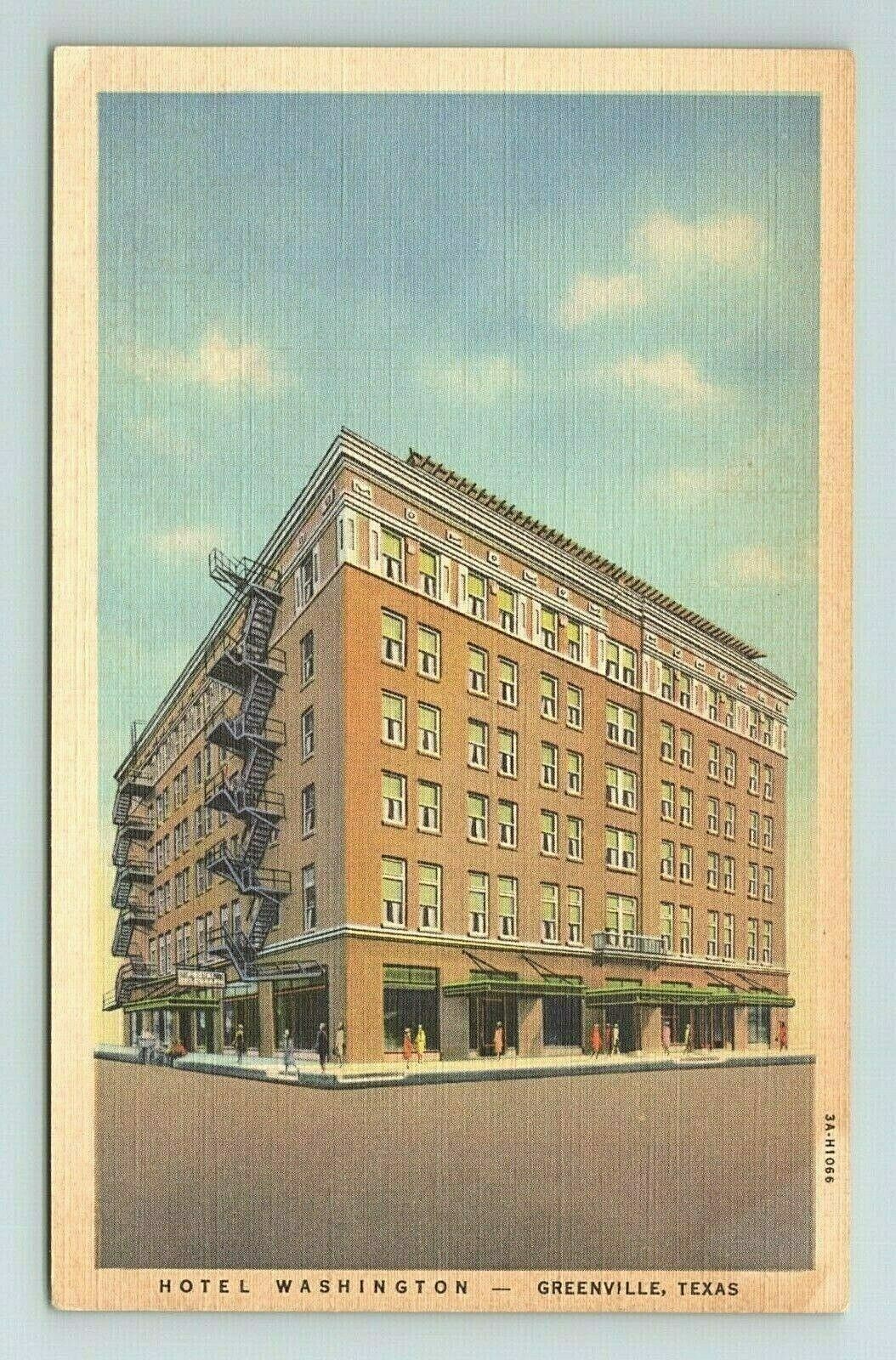 Hotel Washington Greenville Texas TX Postcard
