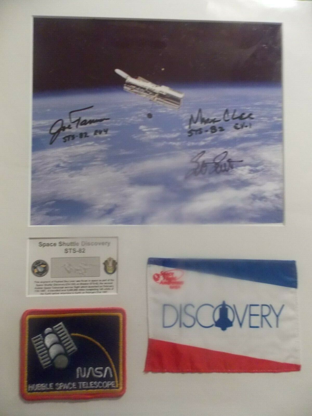 Payload Bay Liner FLOWN on Discovery STS-82 Hubble SIGNED Lee, Tanner, Smith
