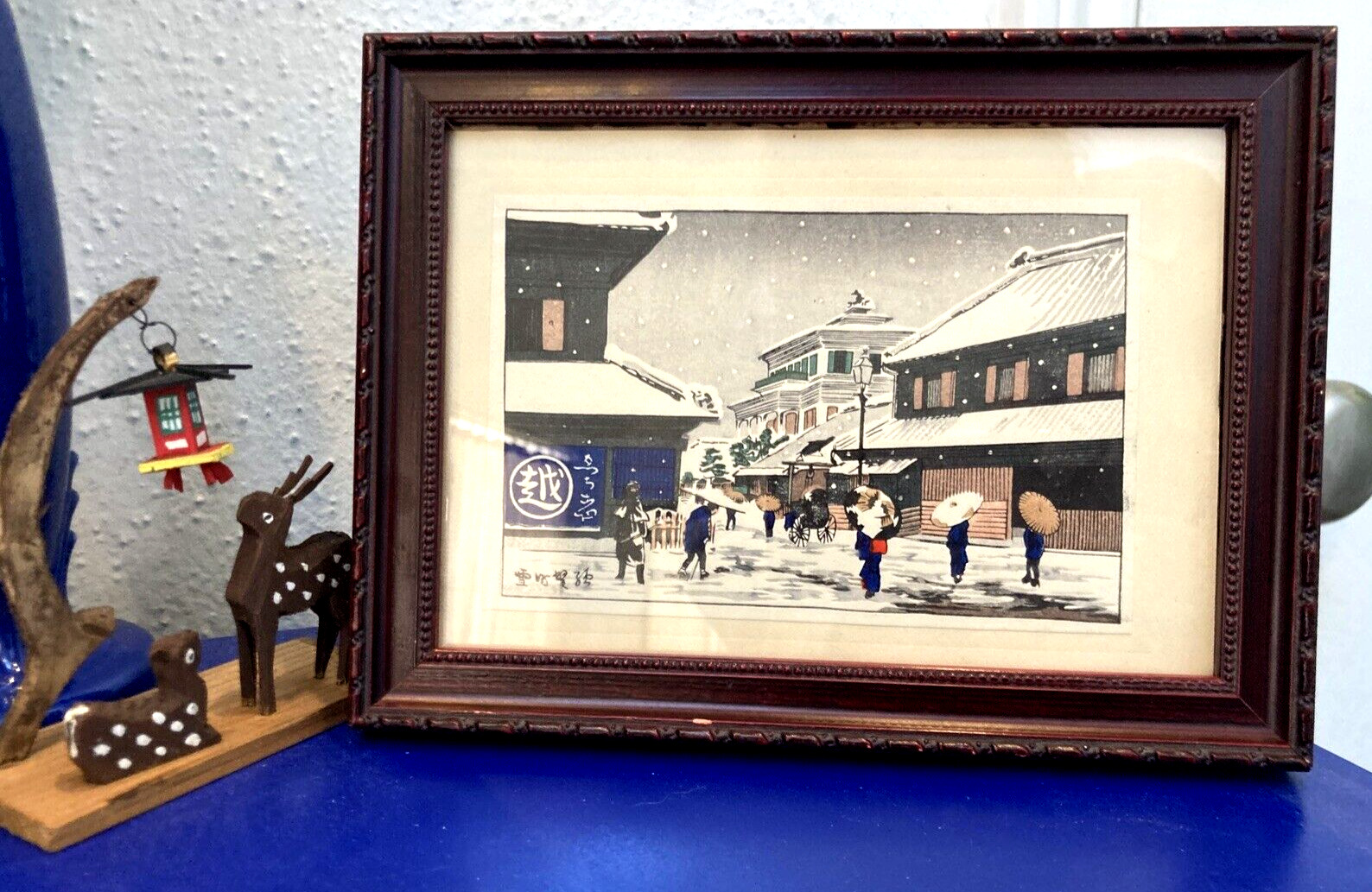 Kobayashi Kiyochika - Vintage Japanese Woodblock Print - Snow at Surugacho