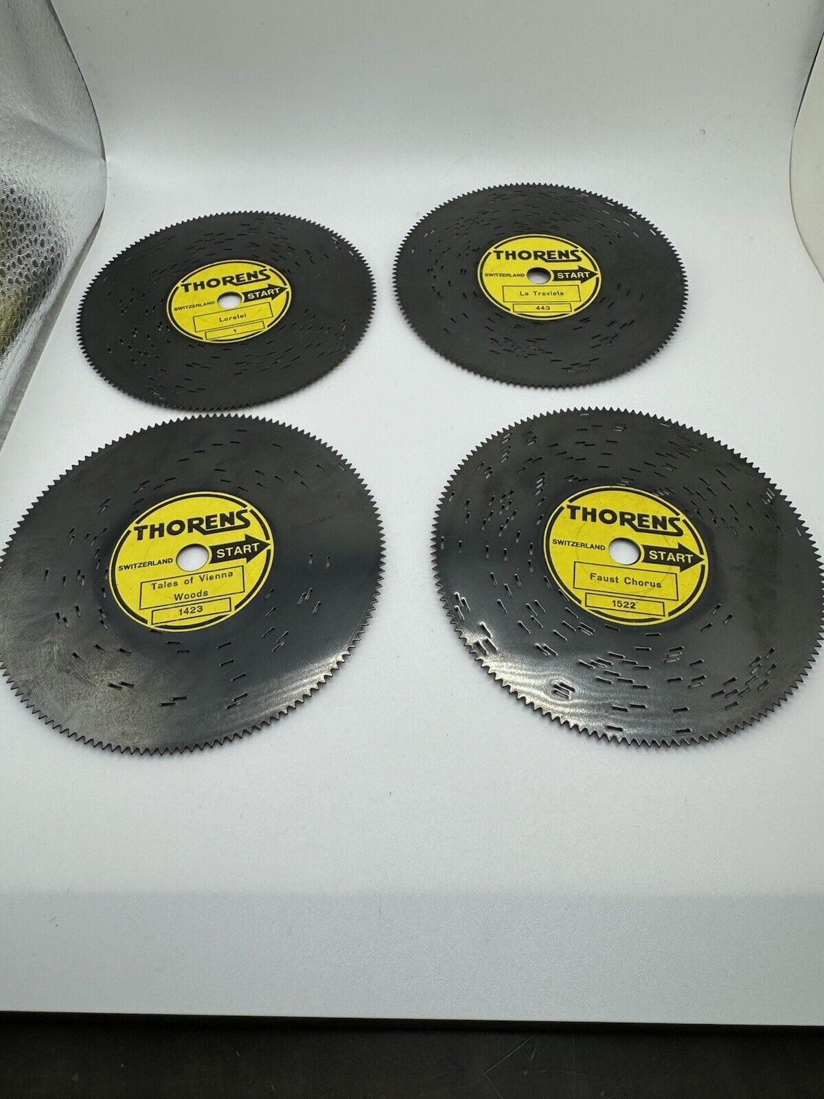 Lot of 23 Thorens Music Box Discs Switzerland - Preowned