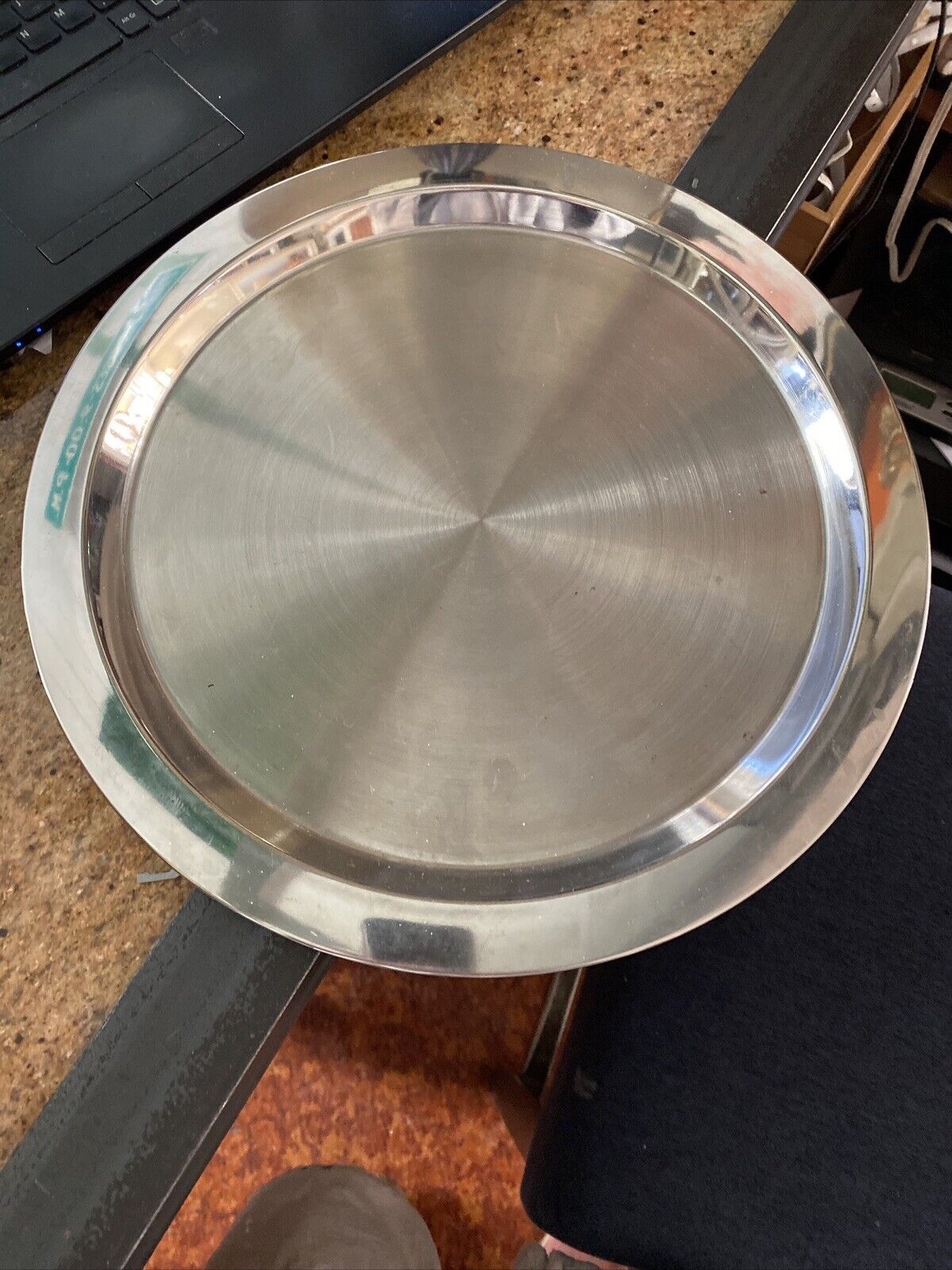 Vintage Stainless Serving tray Round simple design 13” Made In India