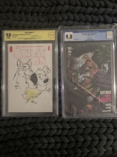 2 Slab Bundle: Stray Dogs #1 CBCS 9.8 And Batman: Three Jokers #2 CGC 9.8