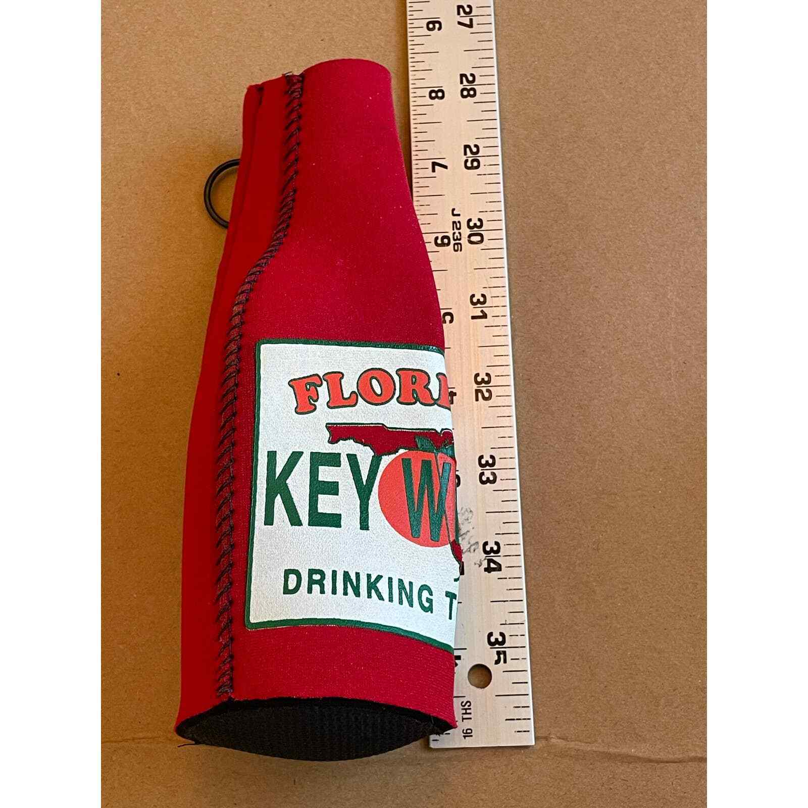 Key West Florida Drinking Town Red Bottle Koozie