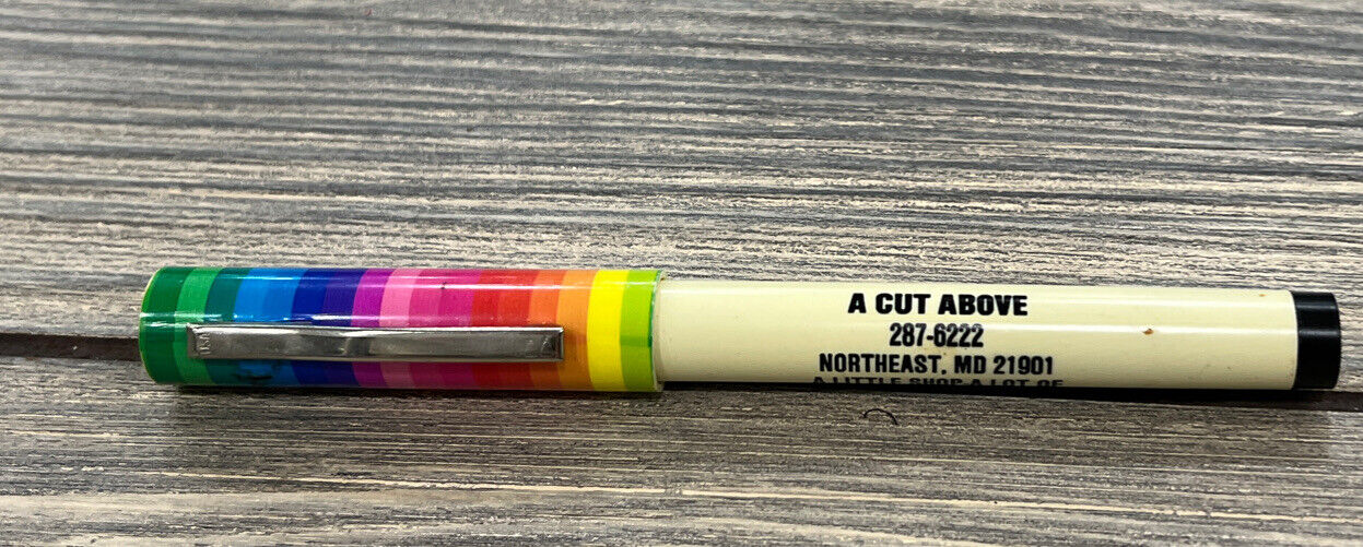 Vintage Pen A Cut Above Northeast Maryland Rainbow Pen with Cap 