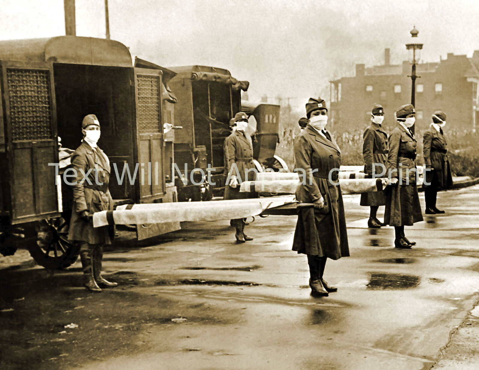 1918 Red Cross, Influenza Outbreak, MO Old Photo 8.5\