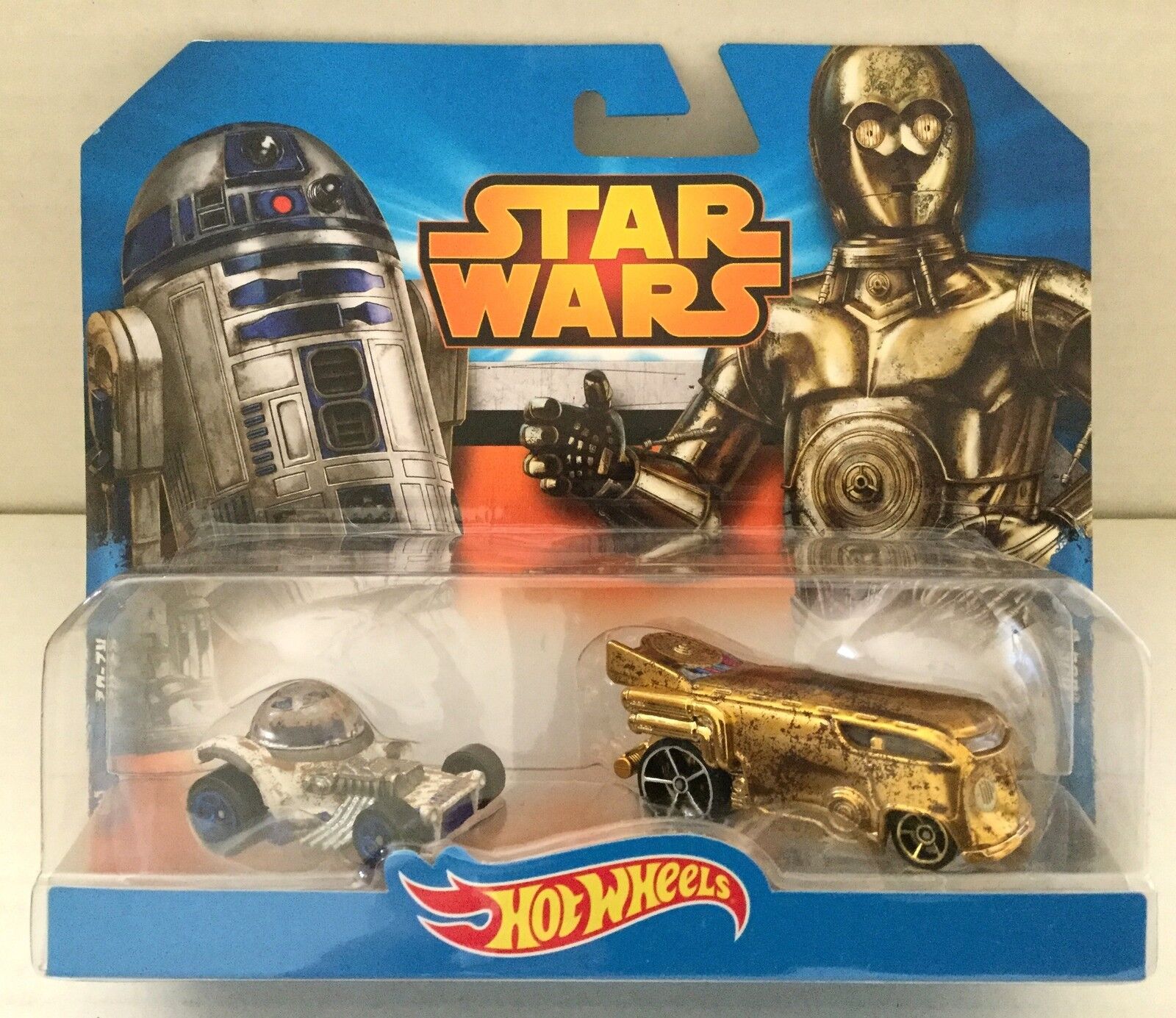 STAR WARS R2-D2 and C-3PO - 2014 Hot Wheels - VW Drag Bus & Hot Rod - VERY COOL
