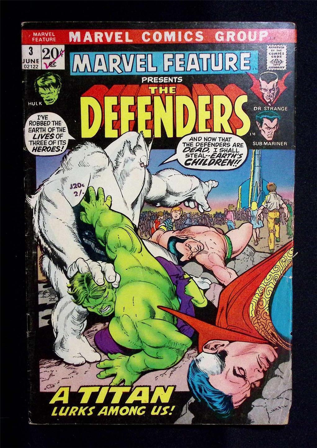 Marvel Feature #3 3rd Appearance Defenders,Hulk vs. Xemnu-DR.STRANGE-SUB-MARINER