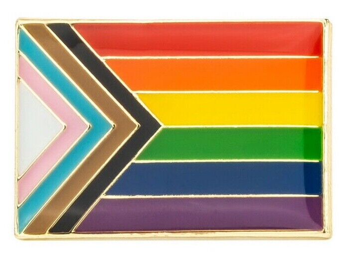Progress Pride LGBTQ  - Gay/ Trans/ Ethnic Minorities Rights : Pin Badge 