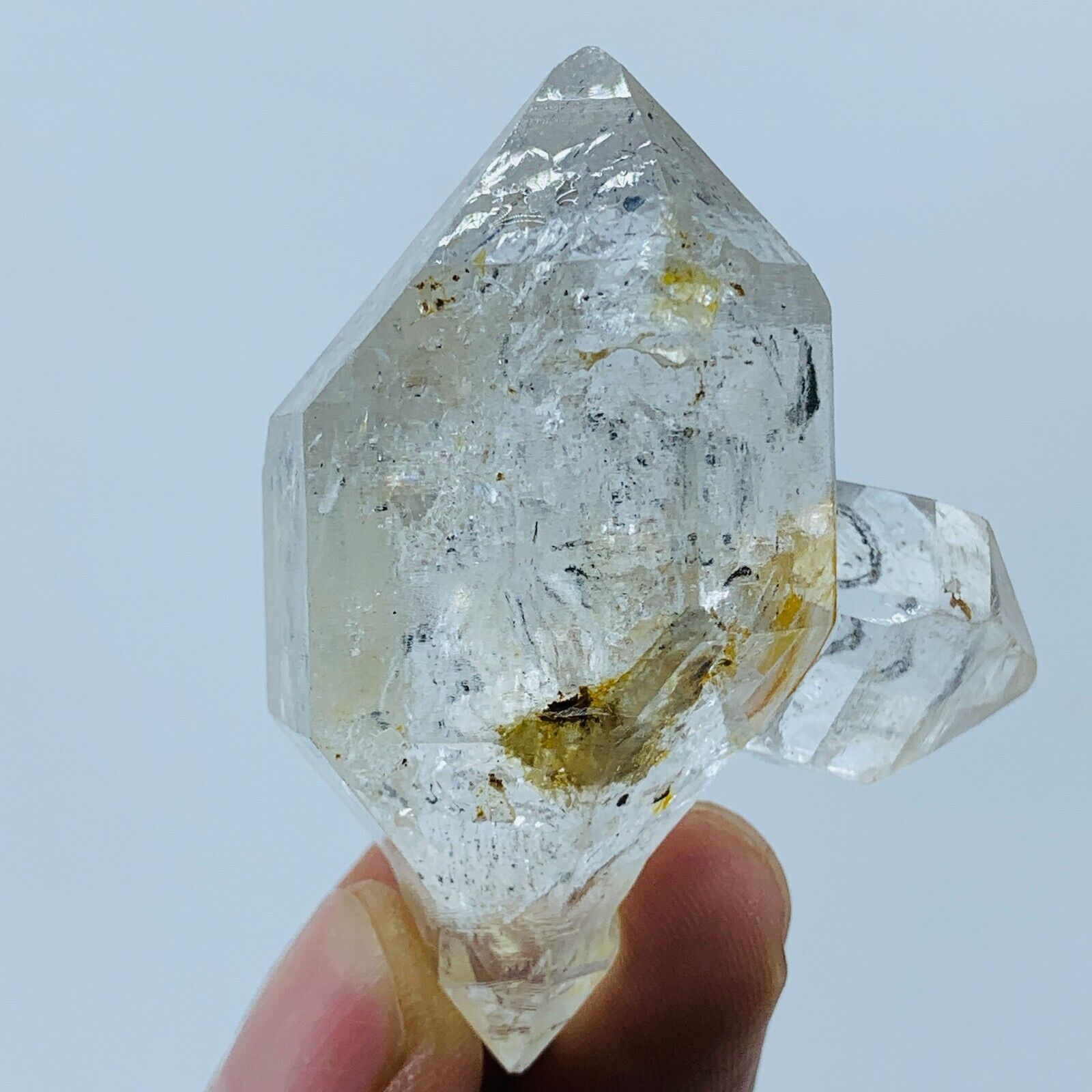 64G Natural Herkimer diamond quartz crystal reinforced stone sample H310