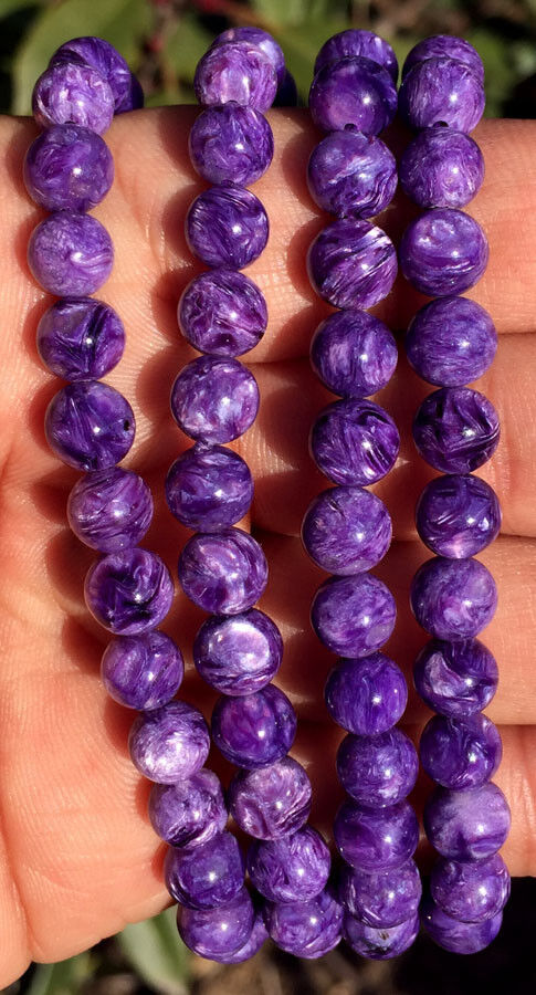 278CT 110PC Gemmy Natural Fantastic Purple Charoite Crystal Necklace   ic01