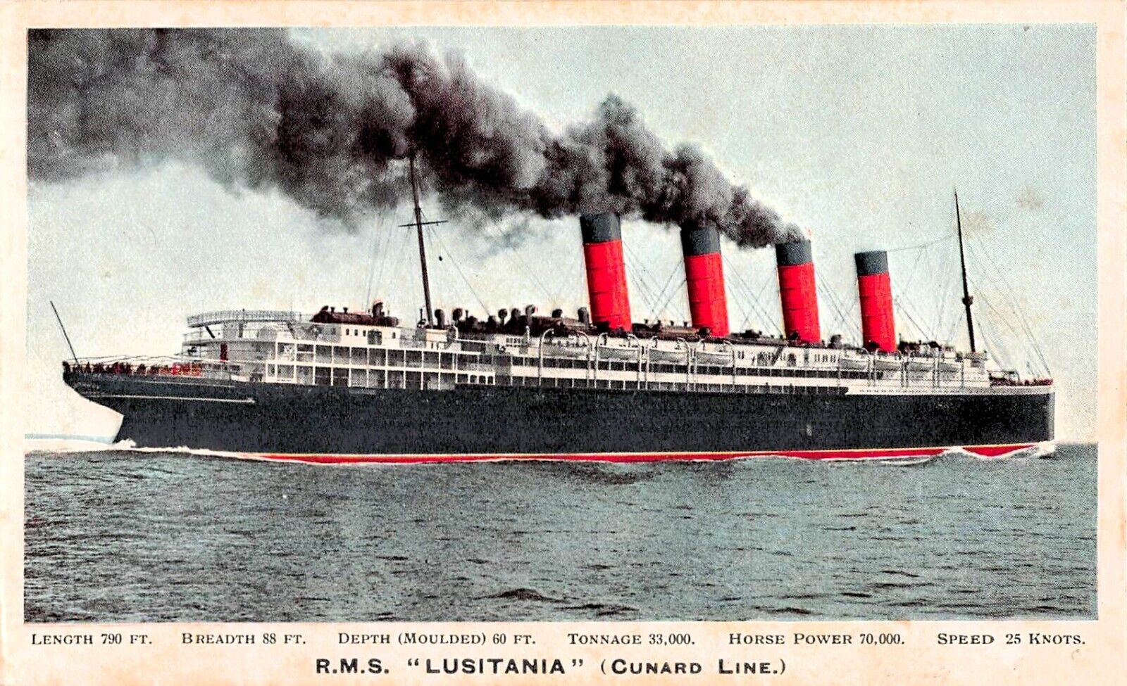 Cunard White Star Line RMS Lusitania Ship Cruise Fridge or Tool Box Magnet 2x3