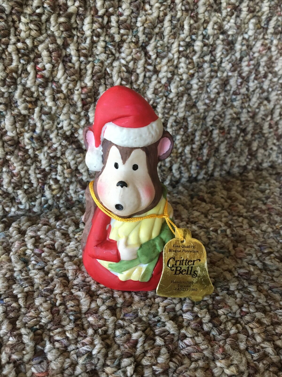 Vintage 1980 Jasco Bell Christmas Monkey Critter Bell