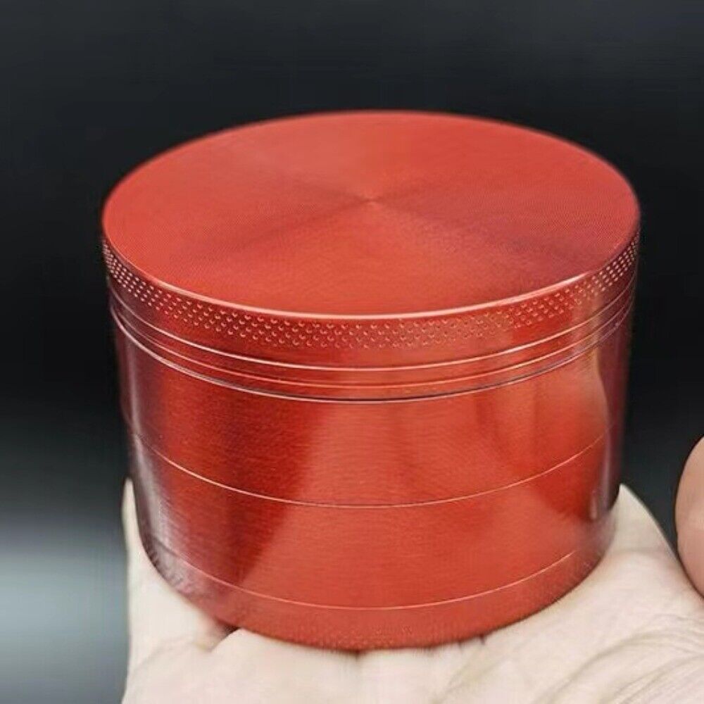 2.3inch (64mm) 4-Layer Smoke Grinder Red Metal Herb Tabacco Spice Grinders New