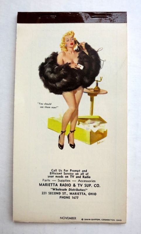 Original November 1955 Pinup Girl Notepad by Joyce Ballantyne Gorgeous Blond