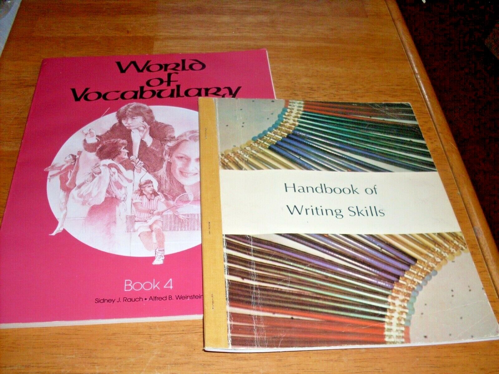 Vintage School Books Lot (2) Writing Skills (1962) Vocabulary (1986)