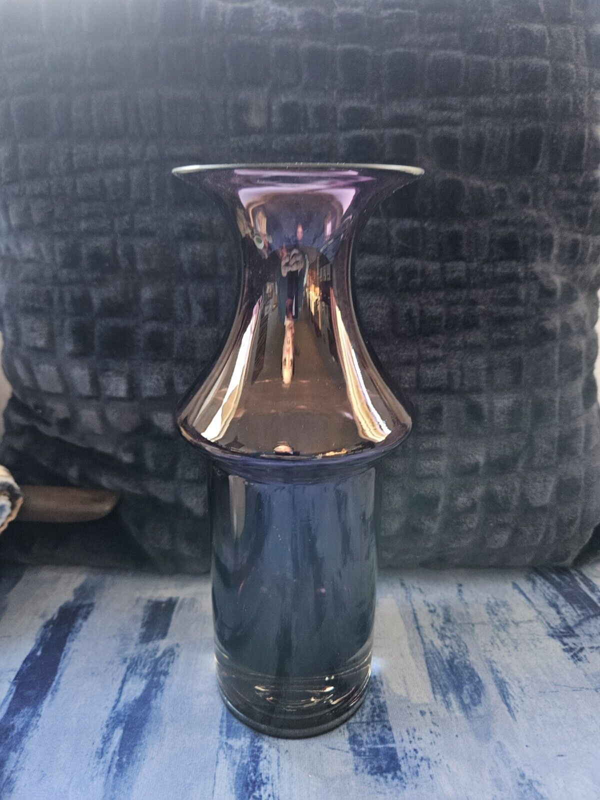 Vintage 1960's Riihimaki Purple Glass Vase by Tamara Aladin Finland 10