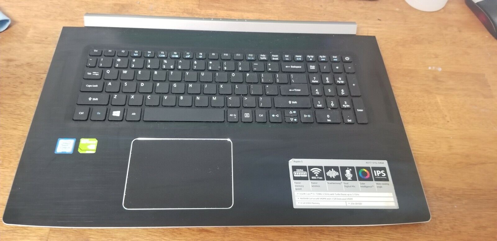  Acer Aspire A517-51 Palmrest Cover AM24C000100H7920 Keyboard, touch pad Grade A