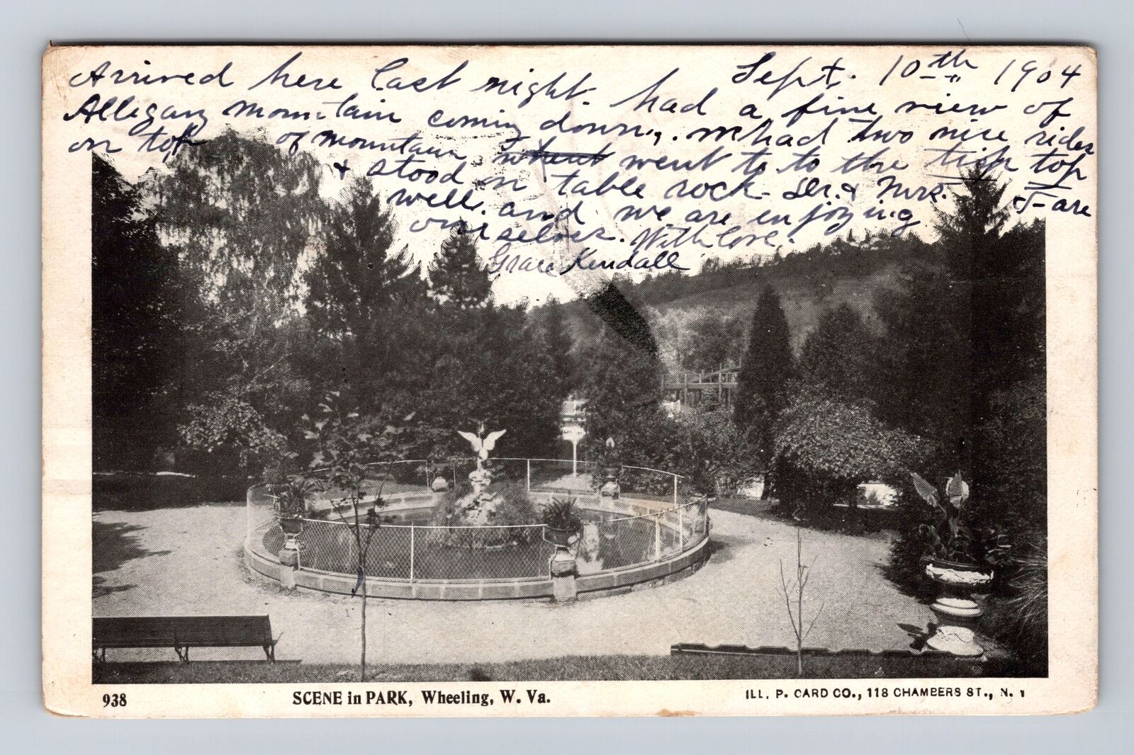 Wheeling WV-West Virginia, Scene In Park, Antique, Vintage c1904 Postcard