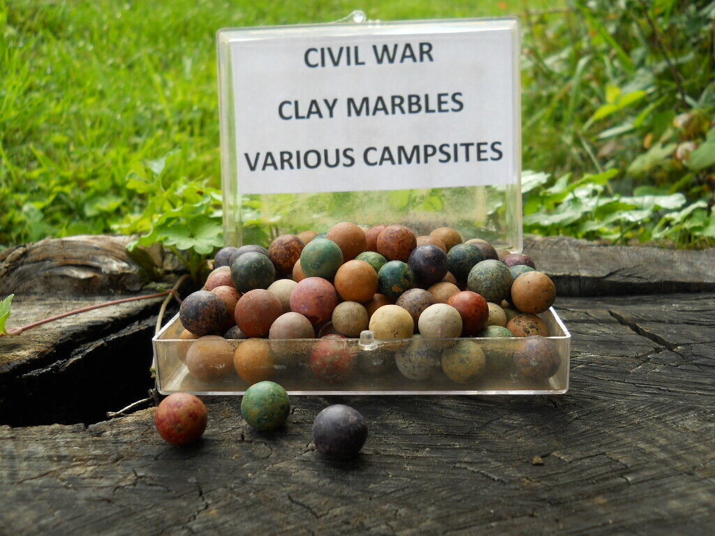 Old Rare Vintage Antique Civil War Relic Marble Dug in Various Camps