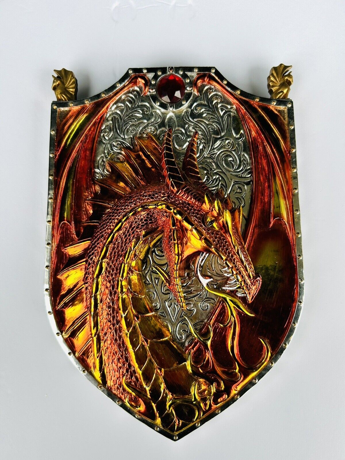 (RARE) Shield Of Fire Dragons Realm Issue No. AO241 Red Dragon Plaque 