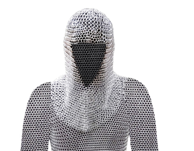 Medieval Solid Iron Chain Mail Hood Crusader Coif Armor - Battle Ready, Silver