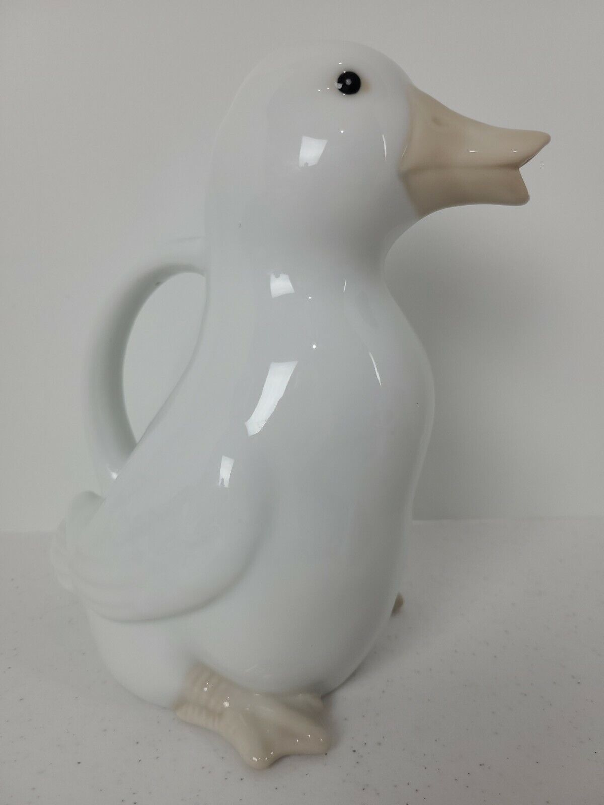 Vintage Henriksen Imports White Ceramic Duck Pitcher Made In Japan Approx. 8.5\