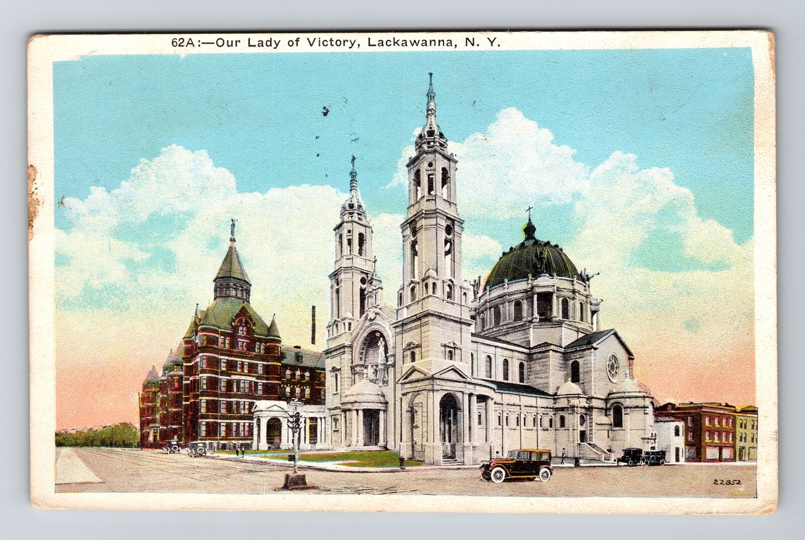Lackawanna NY-New York, Our Lady Victory, Exterior, Vintage Postcard