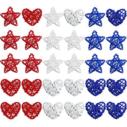  30 Pcs 4th of July Star Red, White and Blue 15 Pcs 2\