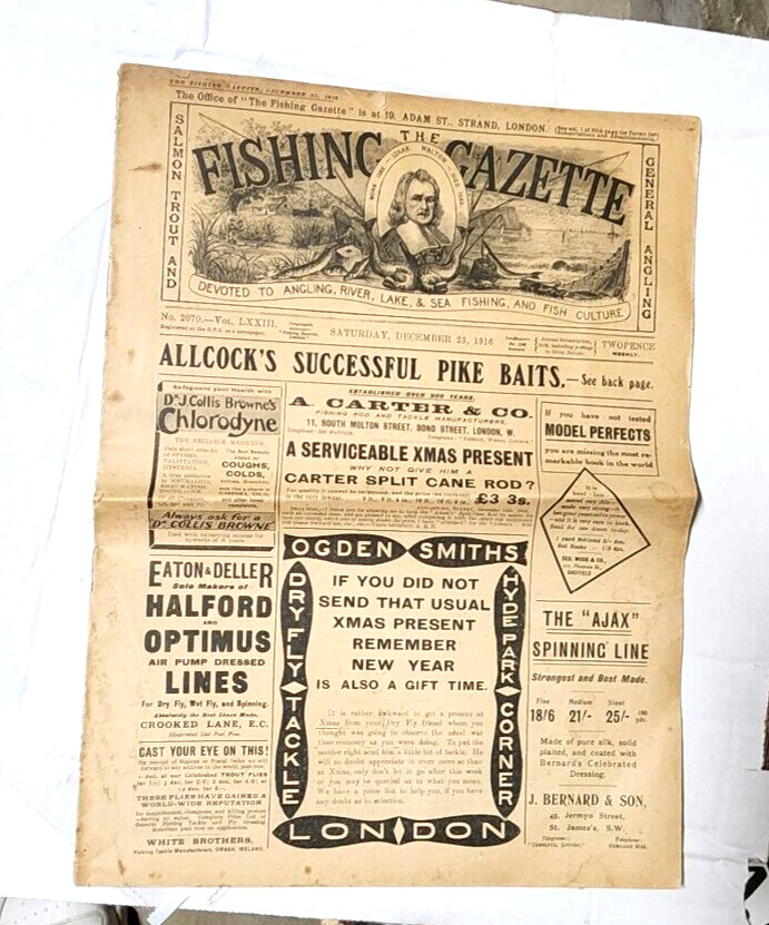 Vintage 1916 issue THE FISHING GAZETTE Salmon Trout and General Angling