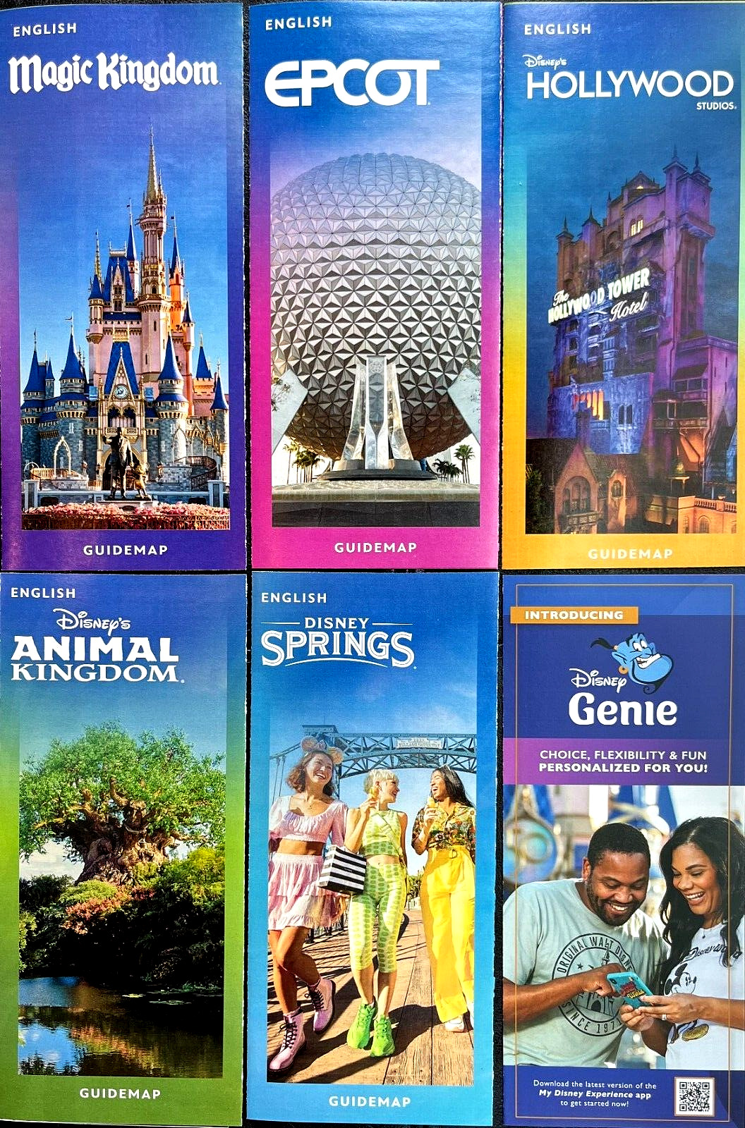 NEW 2023 Walt Disney World Theme Park Guide Maps 5 Maps + Genie Newest Available